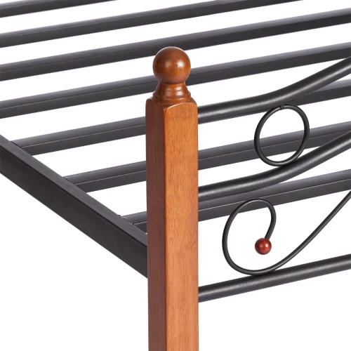 Кровать AT-803 дерево гевея/металл, 120*200 см (middle bed), красный дуб/черный