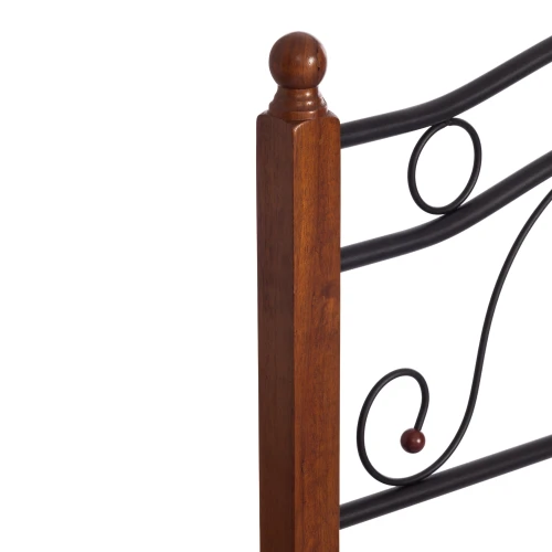 Кровать AT-803 дерево гевея/металл, 120*200 см (middle bed), красный дуб/черный