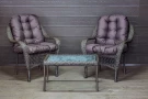 Садовый комплект из искусственного ротанга Мэдисон НЬЮ (Medison NEW) Balcony set с прямоугольным столиком с подушками на сиденье и спинку