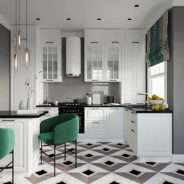 Трехуровневая кухня Прага 3200х1800 Белое дерево МДФ ПВХ угловая Трехуровневая кухня Прага 3200х1800 Белое дерево МДФ ПВХ угловая