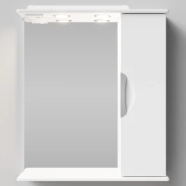 Зеркало Лира 65, белая, правая