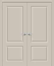 Двойная межкомнатная дверь BRAVO Скинни-12 Creamy