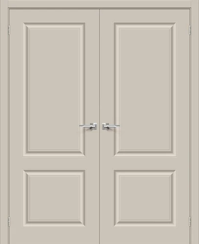 Двойная межкомнатная дверь BRAVO Скинни-12 Creamy
