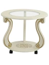 Стол журнальный Грация (С) на колесах слоновая кость/золото