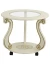 Стол журнальный Грация (С) на колесах слоновая кость/золото