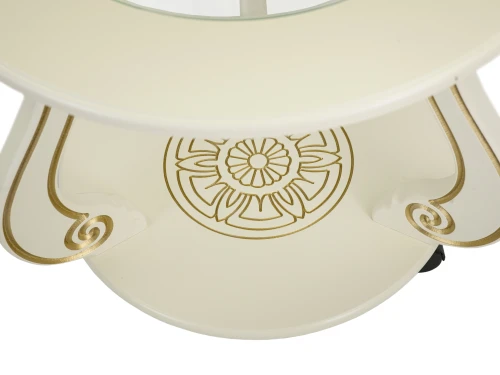 Стол журнальный Грация (С) на колесах слоновая кость/золото