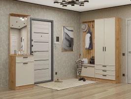 Готовая прихожая Стиль-04 Cream Silk Дуб Вотан