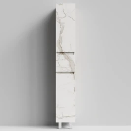 Пенал Бест 30 (2 двери, 1 ящик) напольный, Мрамор Белый натур милк ПВХ 2537, правый