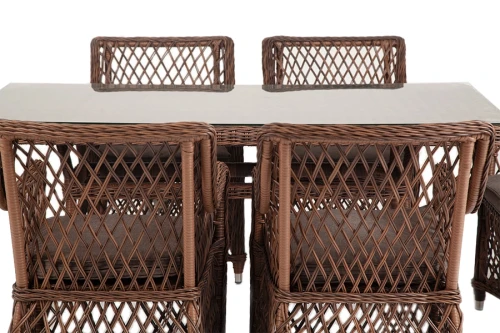 "Латте" обеденная группа плетеная, цвет коричневый