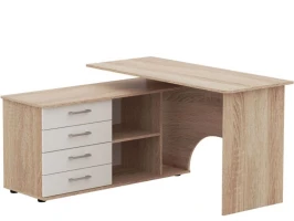 Стол «Гарвард» ЛВ 130х120, Дуб сонома/Белый