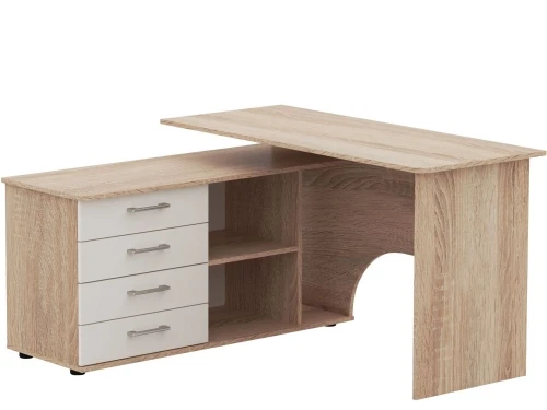 Стол «Гарвард» ЛВ 130х120, Дуб сонома/Белый