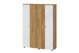 Шкаф четырехстворчатый Байкал, Дуб Золотой, Белый матовый