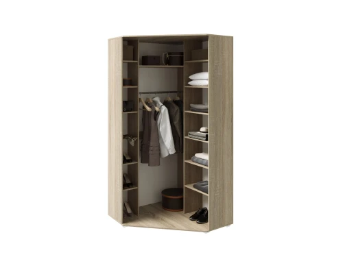 Шкаф угловой универсальный Ким, Графит софт, Сонома