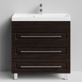 Тумба Арабеска 80 напольный, Палисандр ПВХ 43101 Vodok с раковиной в комплекте