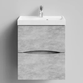 Тумба Лайт 50 подвесной, Горный камень ПВХ 57807 Vodok с раковиной в комплекте