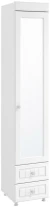 Шкаф-пенал 1дв. (гл.410) с зеркалом и ящиками Монако МН-32 белое дерево