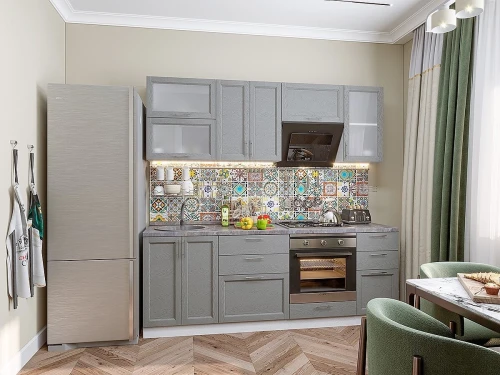 Модульная прямая кухня Сканди-02 Grey Softwood