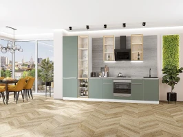 Кухонный гарнитур Фьюжн-08 Silky Mint-Белый