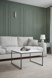 Стол журнальный Овер белый мрамор/черный