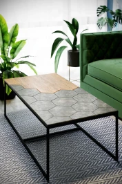 Стол журнальный Китч дуб американский/серый бетон