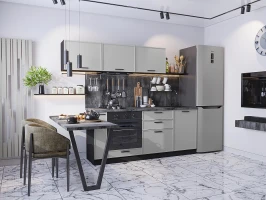 Прямая модульная кухня Фрейм-01 Grey Silk Graphite 1782*2300*600