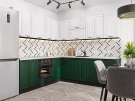 Угловая модульная кухня Дублин-02 Special White/Special Green Graphite 2140*2200/2400*600 Угловая модульная кухня Дублин-02 Special White/Special Green Graphite 2140*2200/2400*600