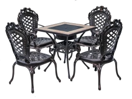 Обеденный набор стол для барбекю «BBQ-3» (70×70 см) артикул 6348 и 4 кресла из Финляндии.