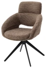 Стул АРНЭ (ARNE) 360 град, цвет КОРИЧНЕВЫЙ EYELASH -171, фактурный шенилл / ЧЕРНЫЙ каркас, ®DISAUR