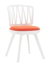 DC275 Стул пластиковый, каркас Белый, подушка Оранжевая