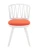 DC275 Стул пластиковый, каркас Белый, подушка Оранжевая