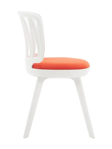 DC275 Стул пластиковый, каркас Белый, подушка Оранжевая