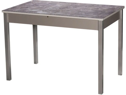 Стол М80 ДП1-03-03 1100(1400)*680 «Бристоль» Стекло с/в «Королевский Мрамор», Н/с Металлик