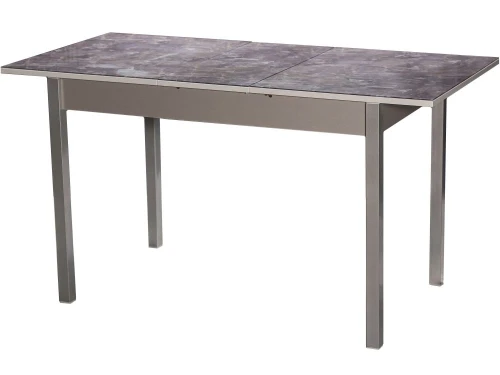 Стол М80 ДП1-03-03 1100(1400)*680 «Бристоль» Стекло с/в «Королевский Мрамор», Н/с Металлик