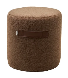 Пуф для гостиной HARTA NINI-02 Тауп, teddy  / TKS-03 темно-коричневый, экокожа М-City