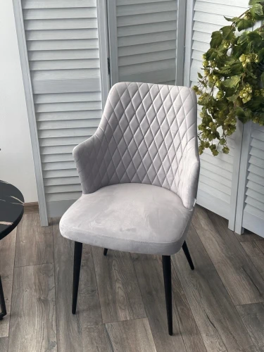 Стул HERMAN 360 град. BM-4 СВЕТЛО-СЕРЫЙ, велюр / черный каркас М-City