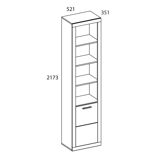 Шкаф открытый 1D  OSKAR , цвет дуб Санремо