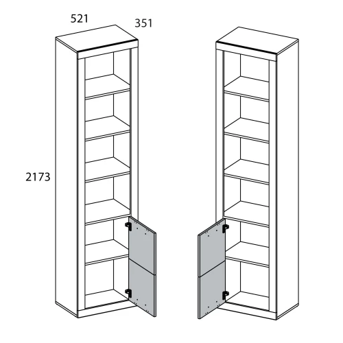 Шкаф открытый 1D  OSKAR , цвет дуб Санремо