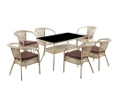 Комплект мебели из искусственного ротанг стол Рио и 6 кресел Руардин Wood Комплект мебели из искусственного ротанг стол Рио и 6 кресел Руардин Wood