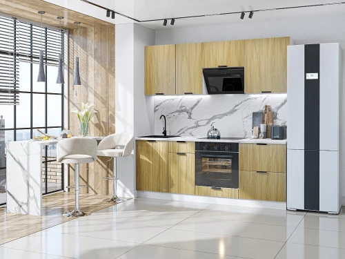 Кухонный гарнитур Евро Лайн-02 Дуб песочный