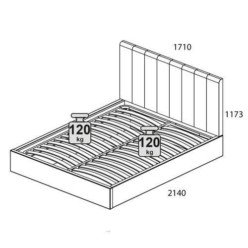 Кровать SABRINA 160 с подъемником. Цвет NEBBY 001