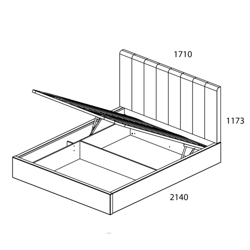 Кровать SABRINA 160 с подъемником. Цвет NEBBY 001