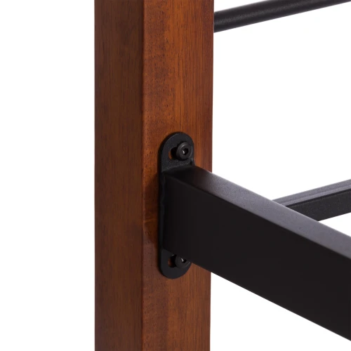 Кровать BOLERO двухярусная дерево гевея/металл, 90*200 см (bunk bed), красный дуб/черный