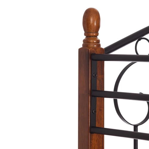 Кровать BOLERO двухярусная дерево гевея/металл, 90*200 см (bunk bed), красный дуб/черный