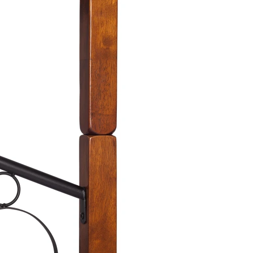 Кровать BOLERO двухярусная дерево гевея/металл, 90*200 см (bunk bed), красный дуб/черный