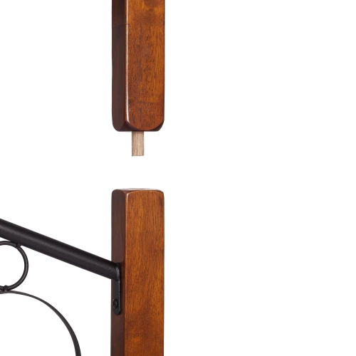 Кровать BOLERO двухярусная дерево гевея/металл, 90*200 см (bunk bed), красный дуб/черный