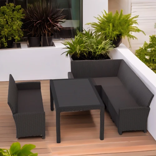 Комплект мебели под ротанг Калифорния “California“ с угловым диваном 240х136 см, 3х-местным диваном 175х62 см  без подушек и столом 165х95 см