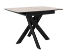 Стол DikLine DKB110, Керамика Krater Perla (бежевый матовый)/подстолье черное/опоры черные