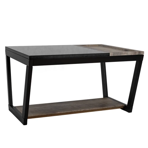 Стол журнальный BeautyStyle 31 дуб крымский состаренный/венге/стекло черное