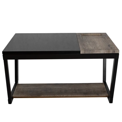 Стол журнальный BeautyStyle 31 дуб крымский состаренный/венге/стекло черное