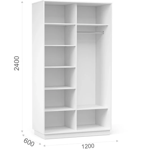 Шкаф-купе «Тетрис» 120/240 ДД, Белый жемчуг